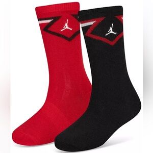 NWT 2 pairs Jordan Diamond Logo Crew Socks Sz 4-6